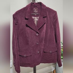 Lady Hathaway Corduroy wine blazer